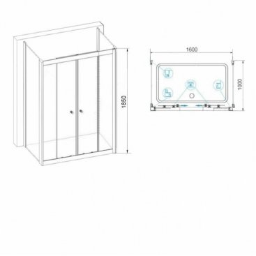 Душевой уголок RGW Classic CL-43 P (CL-10+2Z-050-1) 160x100