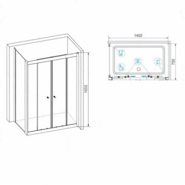 Душевой уголок RGW Classic CL-43 (CL-10+Z-050-1) 140x70