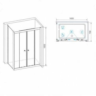 Душевой уголок RGW Classic CL-43 (CL-10+Z-050-1) 160x70