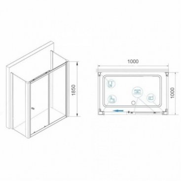 Душевой уголок RGW Classic CL-45 P (CL-12+2Z-050-1) 100x100