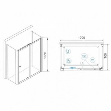 Душевой уголок RGW Classic CL-45 P (CL-12+2Z-050-1) 100x70