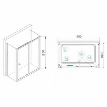 Душевой уголок RGW Classic CL-45 P (CL-12+2Z-050-1) 110x100