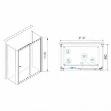 Душевой уголок RGW Classic CL-45 P (CL-12+2Z-050-1) 110x80