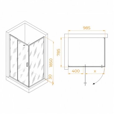 Душевой уголок RGW Classic CL-46B 100x80