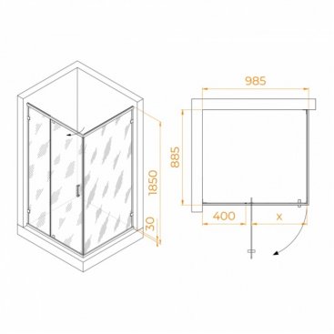 Душевой уголок RGW Classic CL-46B 100x90