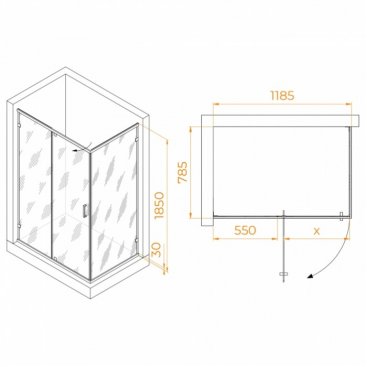 Душевой уголок RGW Classic CL-46B 120x80