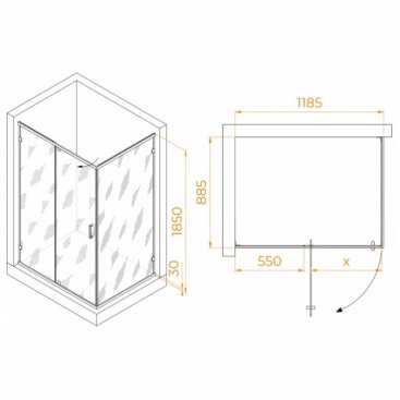 Душевой уголок RGW Classic CL-46B 120x90