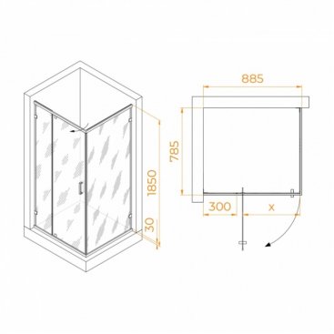 Душевой уголок RGW Classic CL-46B 90x80