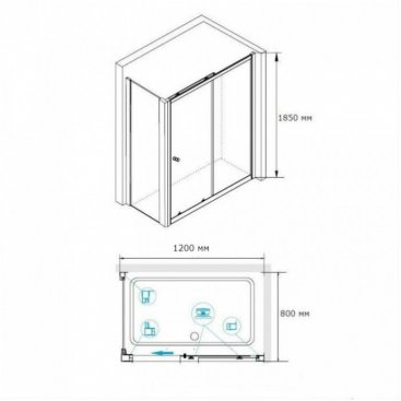 Душевой уголок RGW Classic CL-48-1B 120x80 см, черный профиль