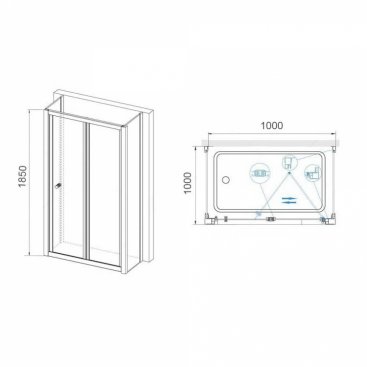 Душевой уголок RGW Classic CL-31 P (CL-21+2Z-12) 100x100