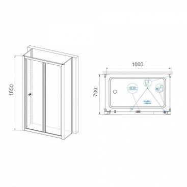 Душевой уголок RGW Classic CL-41 P (CL-21+2Z-12) 100x70