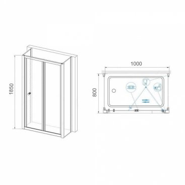 Душевой уголок RGW Classic CL-41 P (CL-21+2Z-12) 100x80