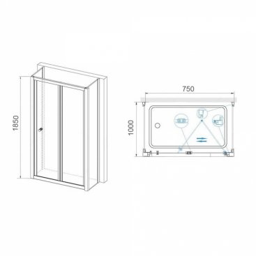 Душевой уголок RGW Classic CL-41 P (CL-21+2Z-12) 75x100