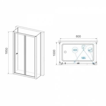 Душевой уголок RGW Classic CL-41 P (CL-21+2Z-12) 80x100