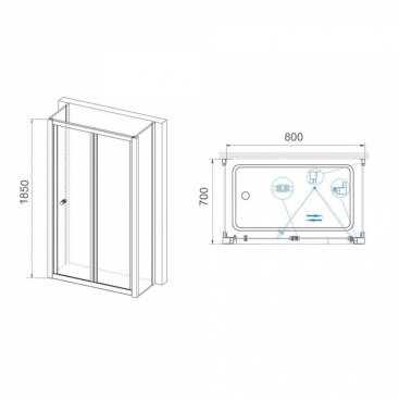 Душевой уголок RGW Classic CL-41 P (CL-21+2Z-12) 80x70