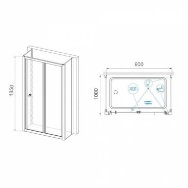 Душевой уголок RGW Classic CL-41 P (CL-21+2Z-12) 90x100