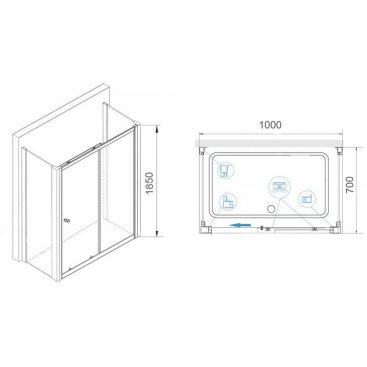 Душевой уголок RGW Classic CL-45 P (CL-12+2Z-12) 100x70