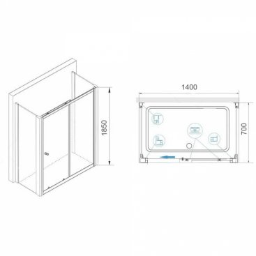 Душевой уголок RGW Classic CL-45 P (CL-12+2Z-12) 140x70