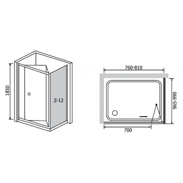 Душевой уголок RGW Classic CL-41 (CL-21+Z-12) 80x100