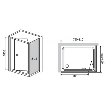 Душевой уголок RGW Classic CL-41 (CL-21+Z-12) 80x70