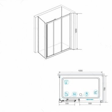 Душевой уголок RGW Classic CL-40 (CL-11+Z-050-1) 100x70