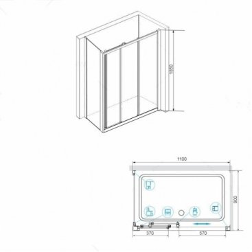 Душевой уголок RGW Classic CL-40 (CL-11+Z-050-1) 110x90