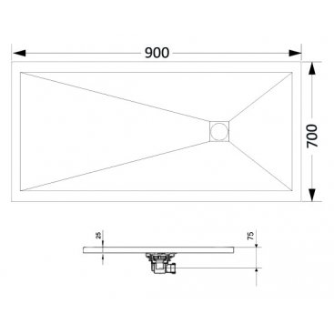 Душевой поддон RGW ST-097W 90x70