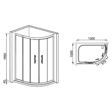 Душевой уголок RGW Hotel HO-62 130x100