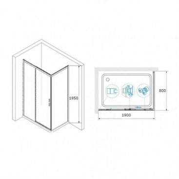 Душевой уголок RGW Leipzig LE-41-1B 190x80