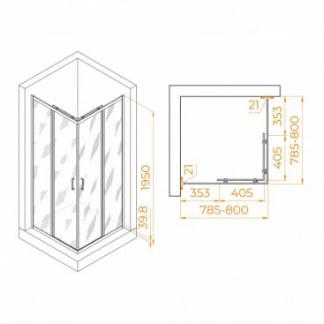 Душевой уголок RGW Passage PA-030B 80x80 матовый