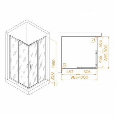 Душевой уголок RGW Passage PA-040B 100x90 прозрачный