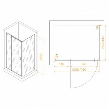 Душевой уголок RGW Passage PA-078B 100x80