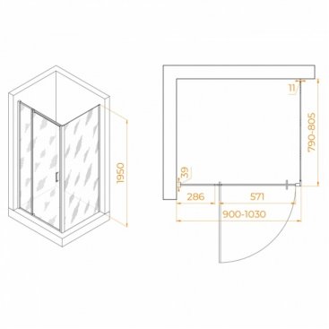 Душевой уголок RGW Passage PA-078B 90x80