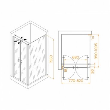 Душевой уголок RGW Passage PA-144 с держателем O-104CP 80x100