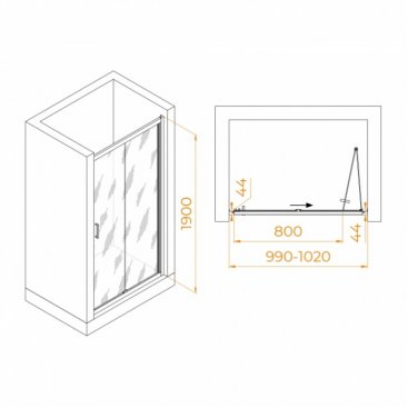 Душевая дверь RGW Passage PA-21B 100 см