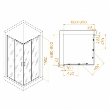 Душевой уголок RGW Passage PA-39 90x90