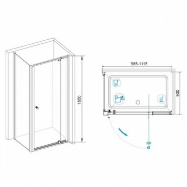 Душевой уголок RGW Passage PA-44-1 100x90