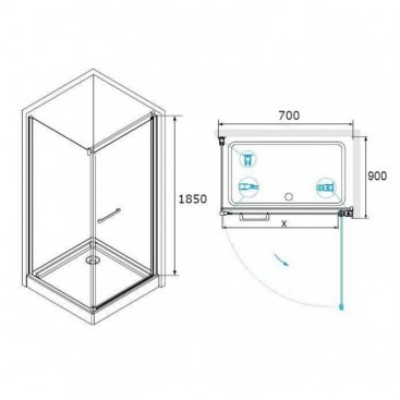 Душевой уголок RGW Passage PA-48-1 70x90