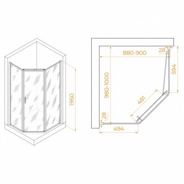 Душевой уголок RGW Passage PA-86S 90x100