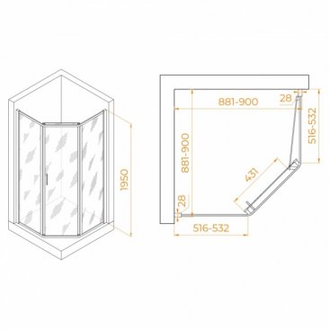 Душевой уголок RGW Passage PA-86S 90x90