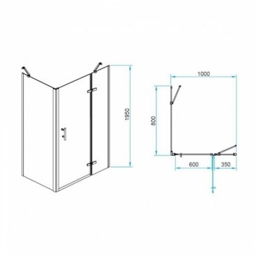 Душевой уголок RGW Passage PA-77-1B R 100x80