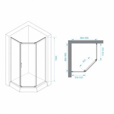 Душевой уголок RGW Passage PA-86B 90x90