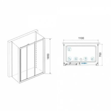 Душевой уголок RGW Classic CL-40 P (CL-11+2Z-12) 110x70