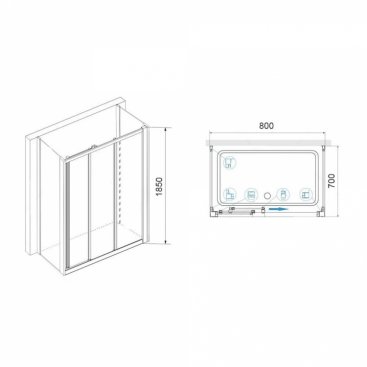 Душевой уголок RGW Classic CL-40 P (CL-11+2Z-12) 80x70