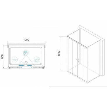 Душевой уголок RGW Passage PA-41 P 120x80 стекло прозрачное