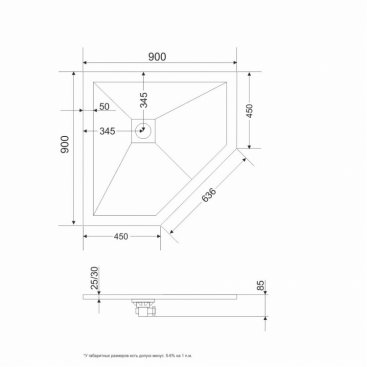 Душевой поддон RGW ST/T-0099G 90x90