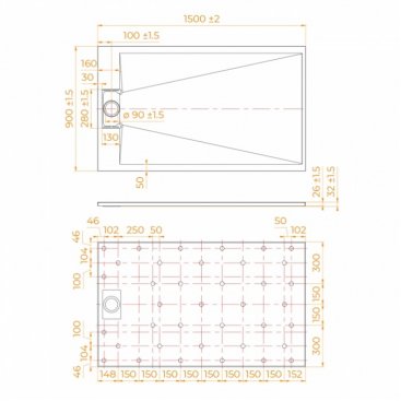 Душевой поддон RGW TUS-W 160x90