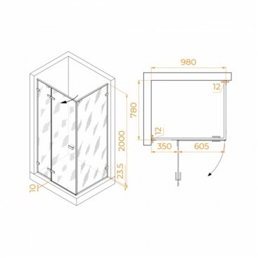 Душевой уголок RGW Stilvoll SV-040Gr 100x80 матовый