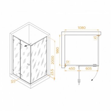 Душевой уголок RGW Stilvoll SV-040Gr 110x100 матовый