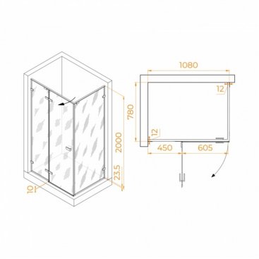 Душевой уголок RGW Stilvoll SV-040Gr 110x80 матовый